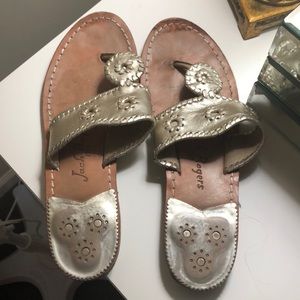 JACK ROGERS PLATINUM SANDALS